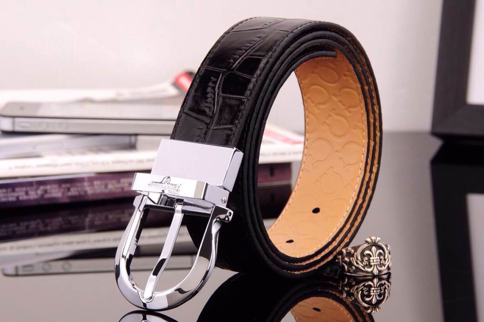 Ferragamo Gentle Monster leather belt with double gancini buckle GM019